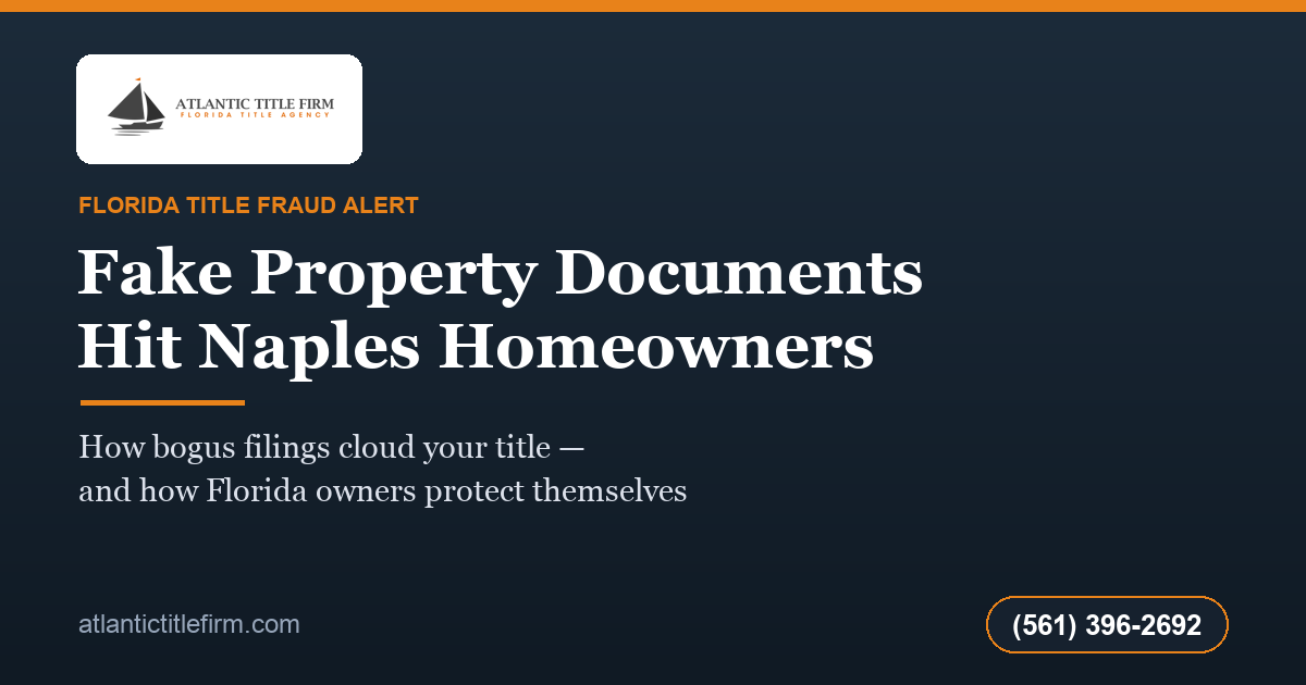 Fake Property Documents in Naples: The Title Scam Spreading in Florida